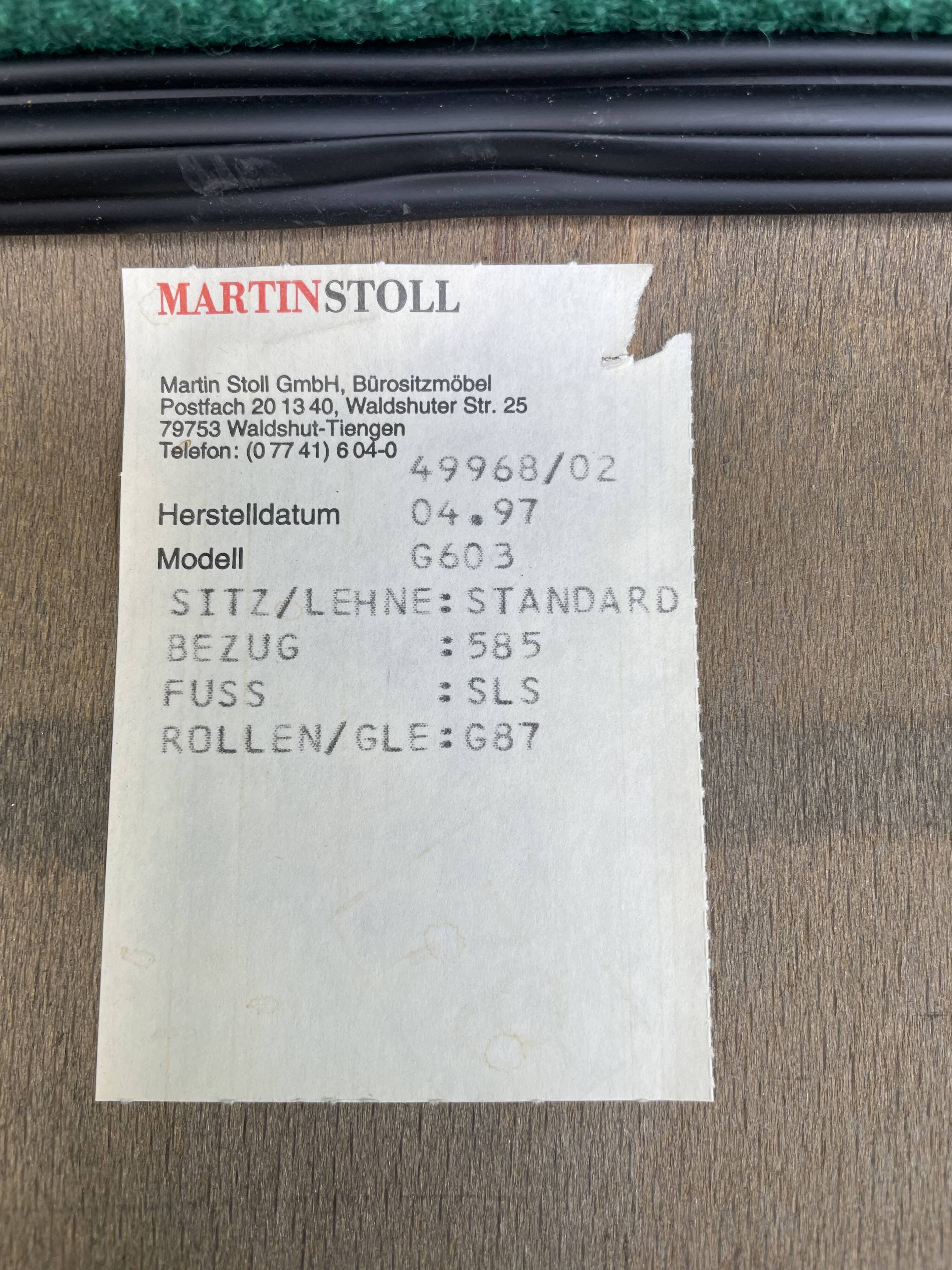 Pair of vintage Martin Stoll Champenay office chairs