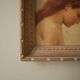 Tableau portrait jeune femme profil décoration antique bohème campagne peinture tons beige nude