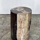 Small black, white and gray petrified wood side table H28cm D:18.5