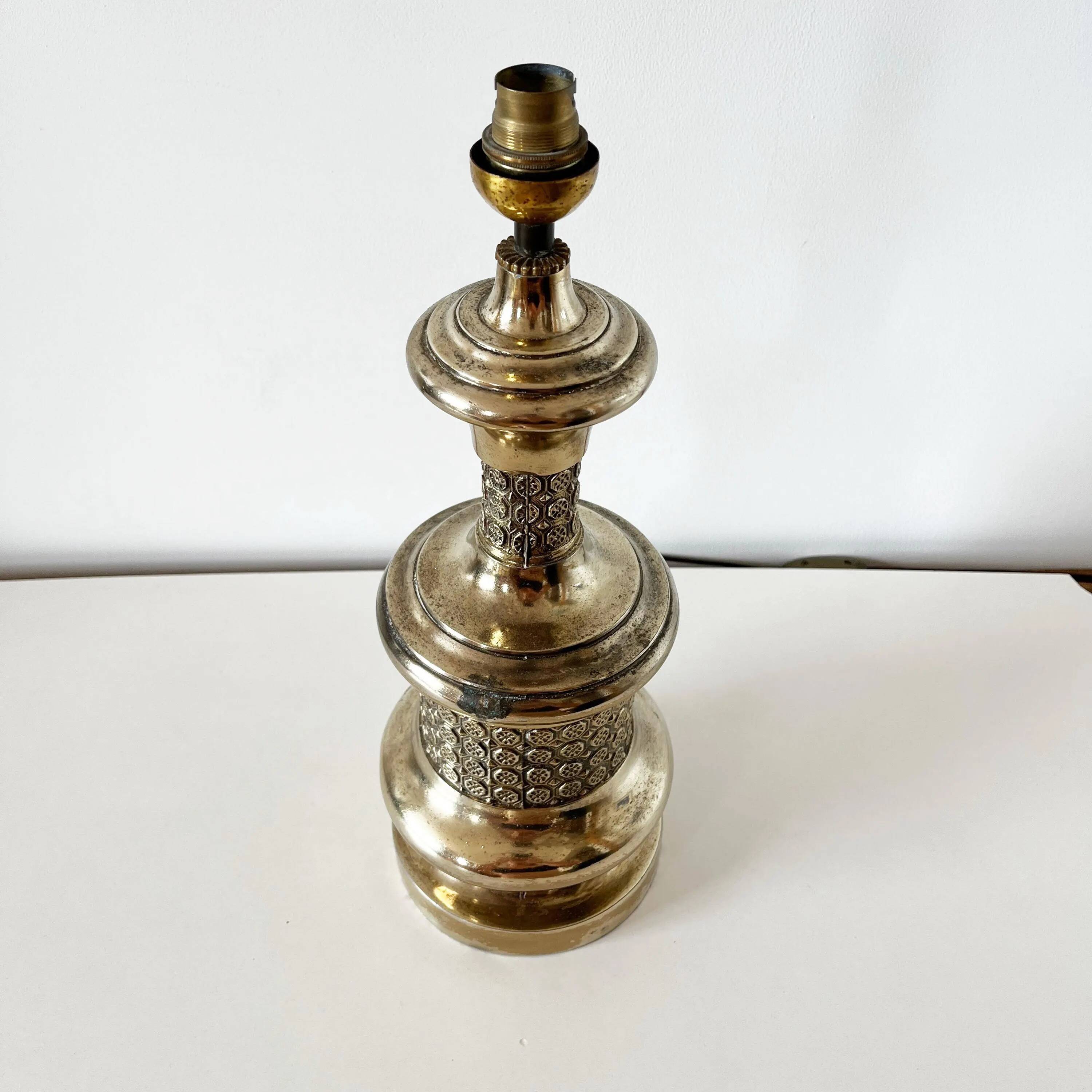 Gold-plated metal lamp base, 1950s