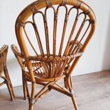 Fauteuils rotin et table