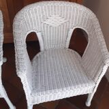 2 fauteuils en osier blanc