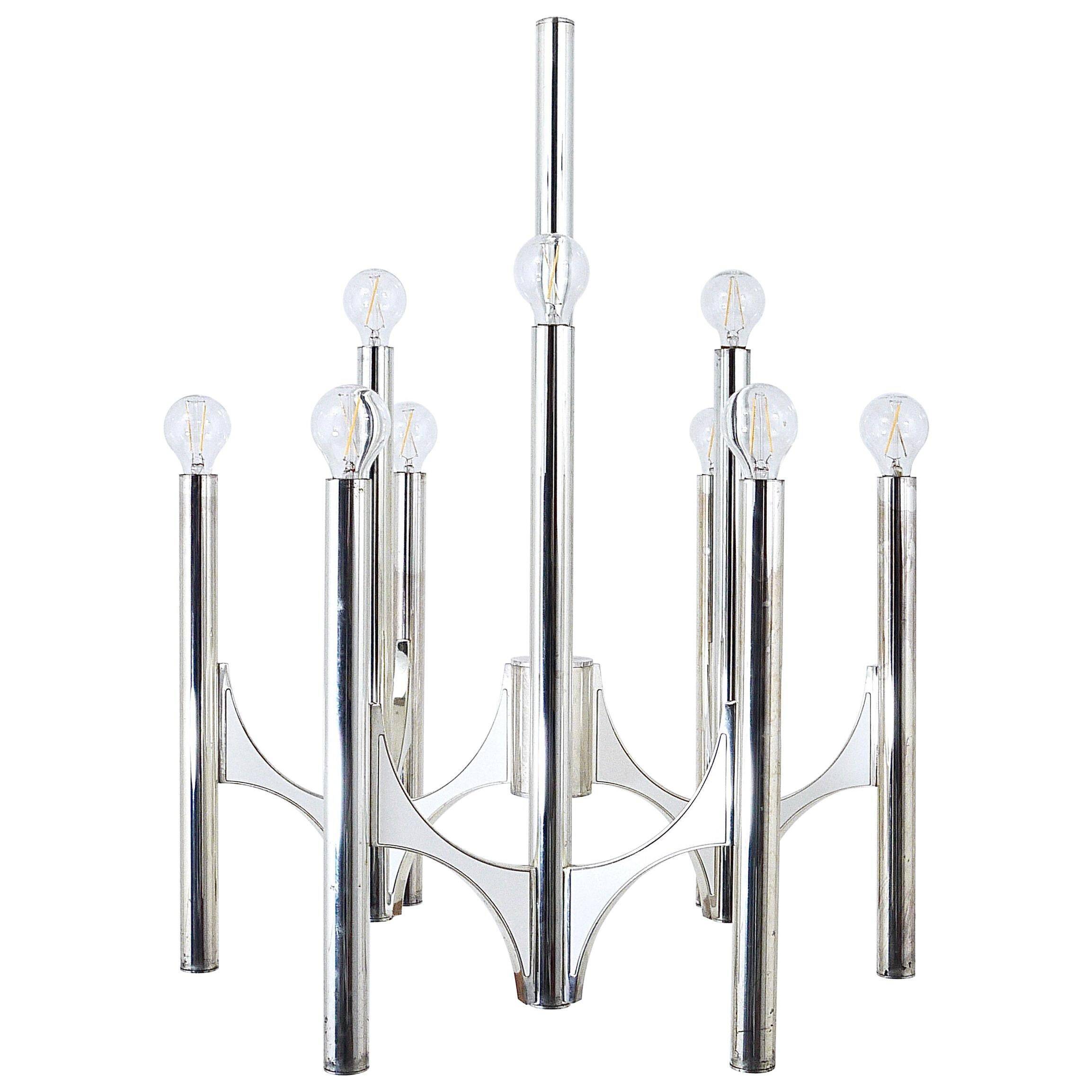 Mid-Century Lustre Gaetano Sciolari Sirius Silvered, Lightolier, Italy