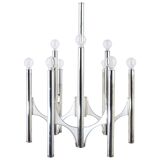 Mid-Century Lustre Gaetano Sciolari Sirius Silvered, Lightolier, Italy