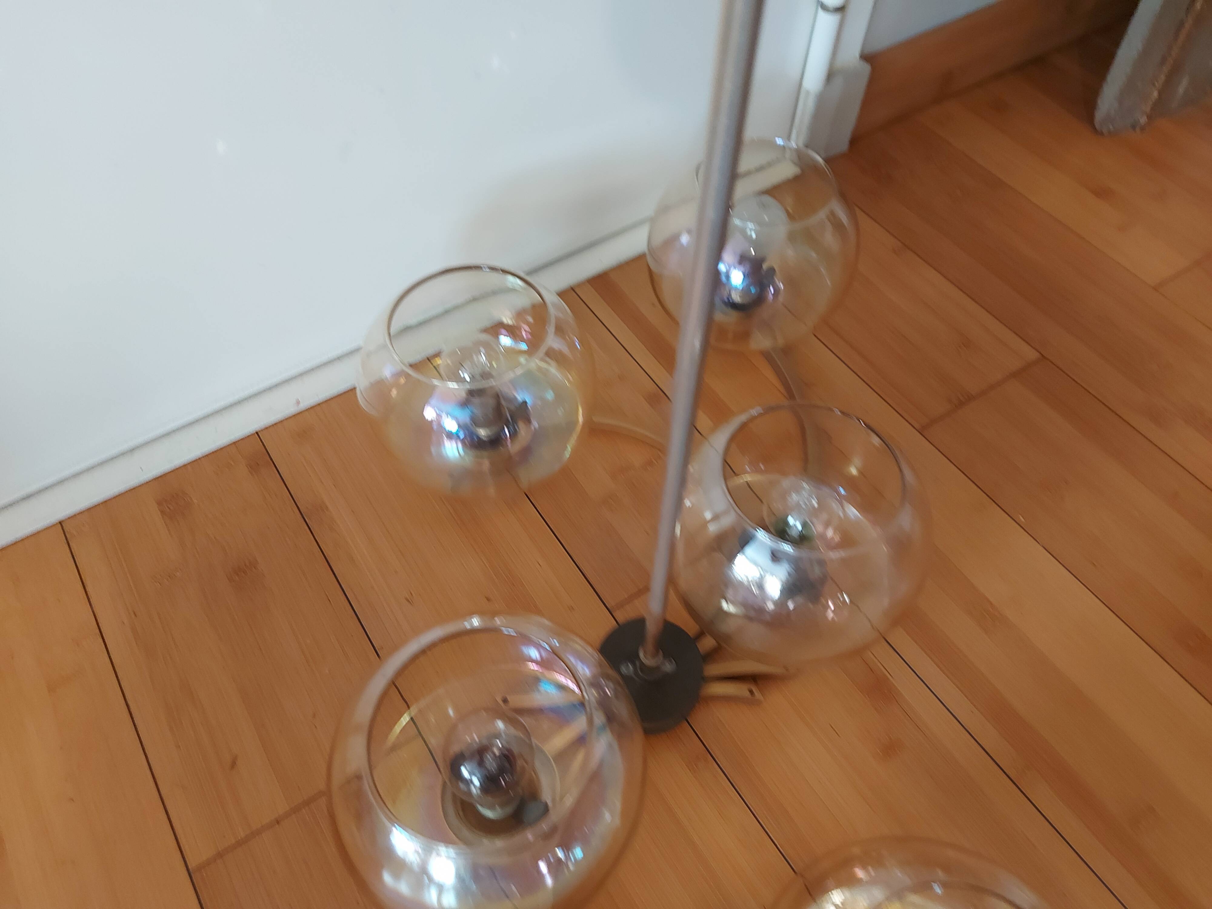 Lustre en laiton doré années 50'S
