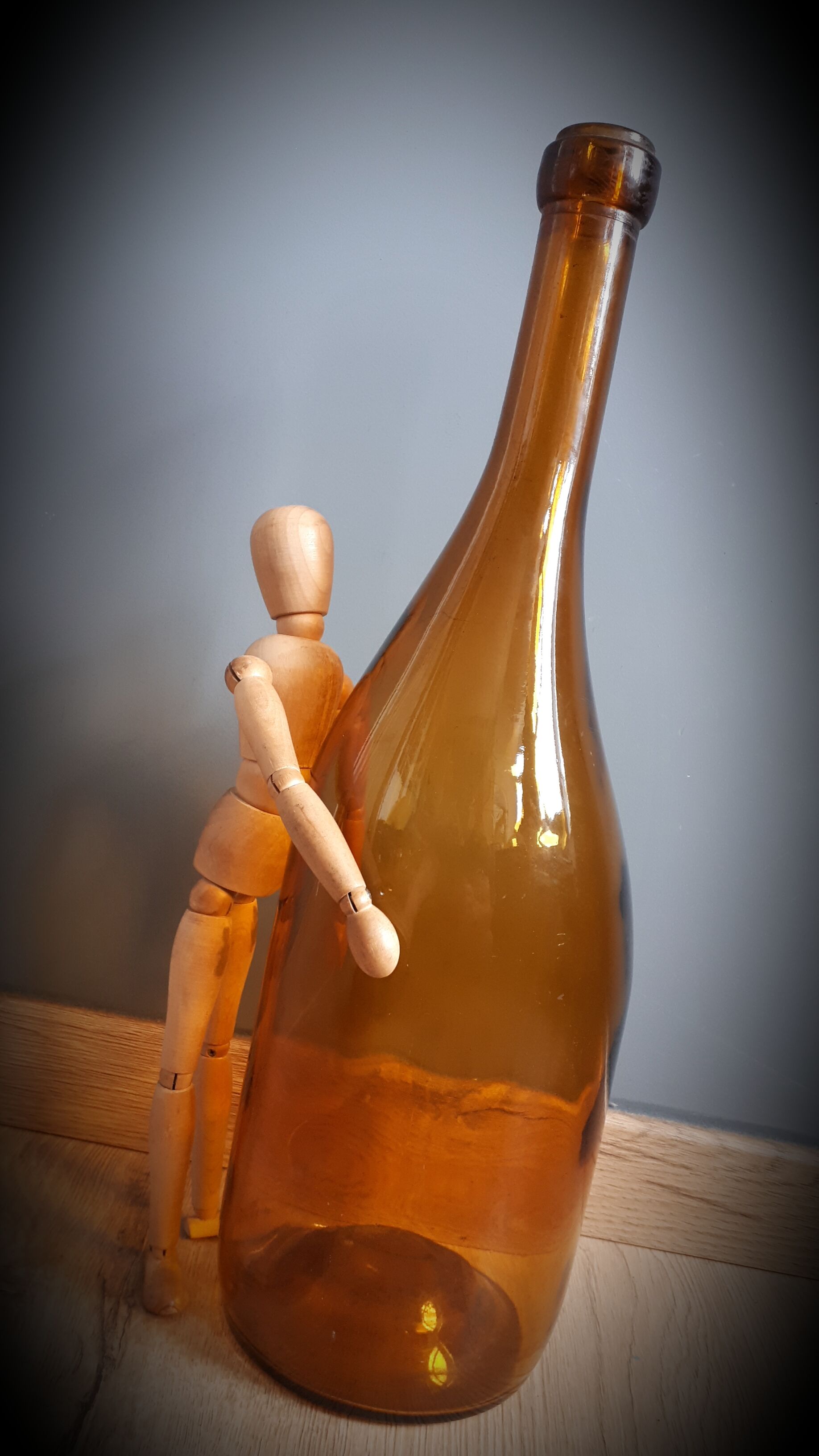 Bouteille marron ocre