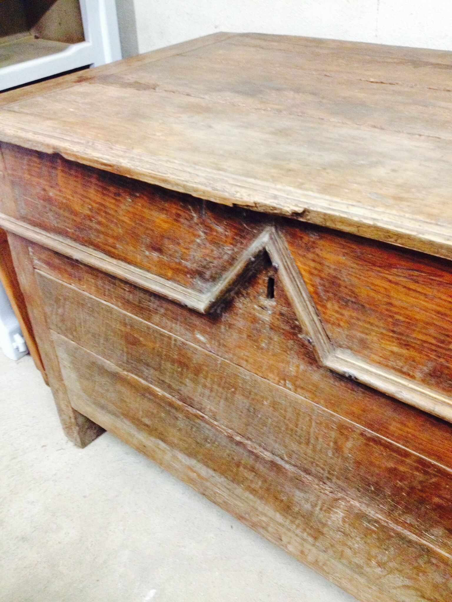 Very large old wooden chest