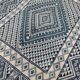 White and blue margoum rug hand-woven in natural wool
