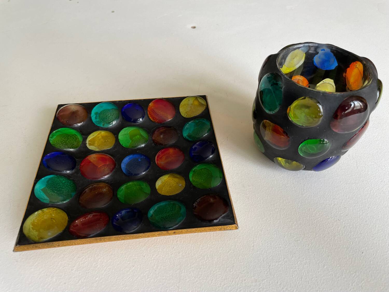 Empty pocket and tealight holder from the 70s