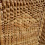 Vintage rattan and bamboo basketry screen