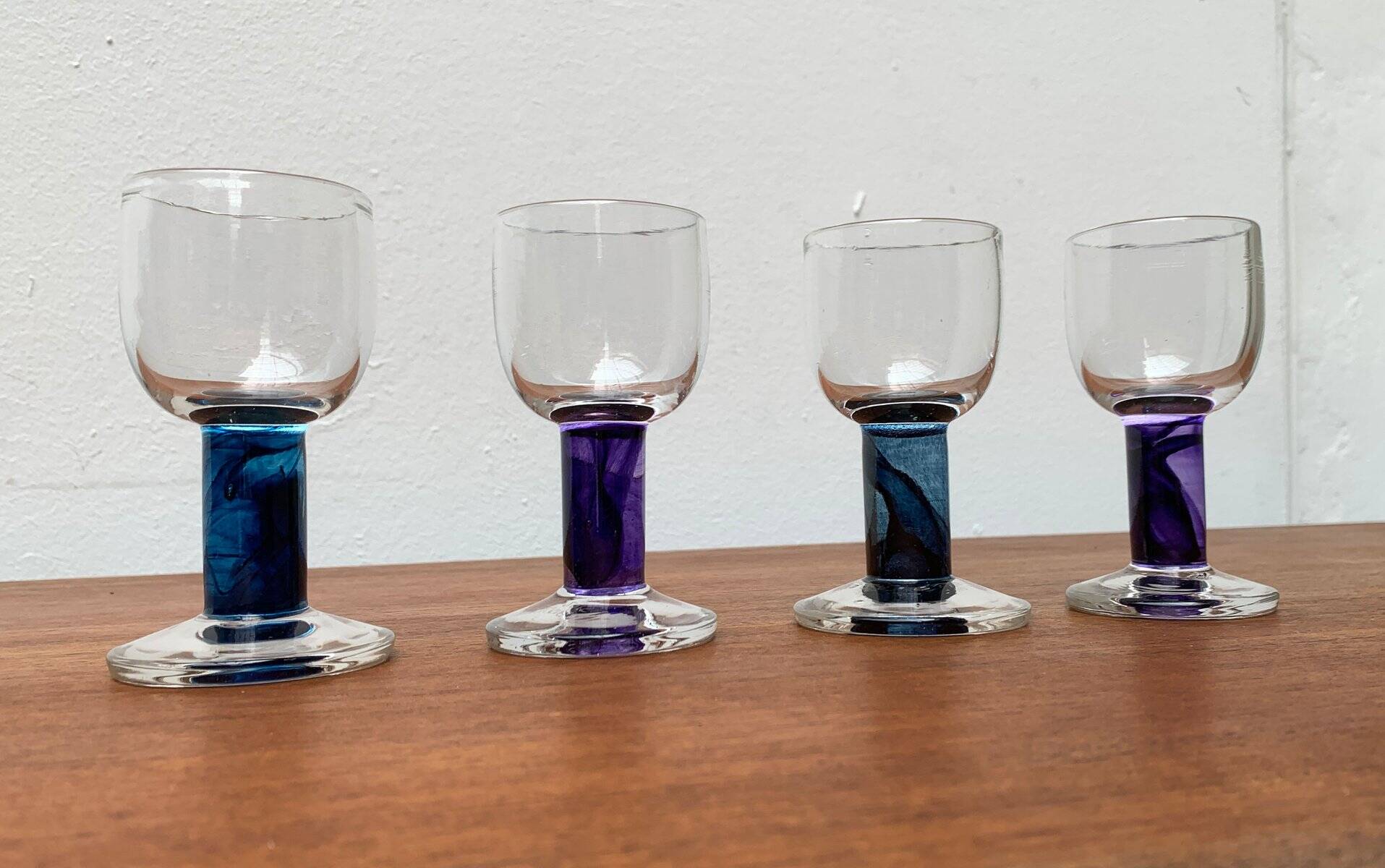 Verres de design allemand par Regina Kaufmann pour Glashagen Hütte, ensemble de 4