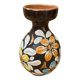 Antique glazed terracotta vase flower decor made in italy vintage