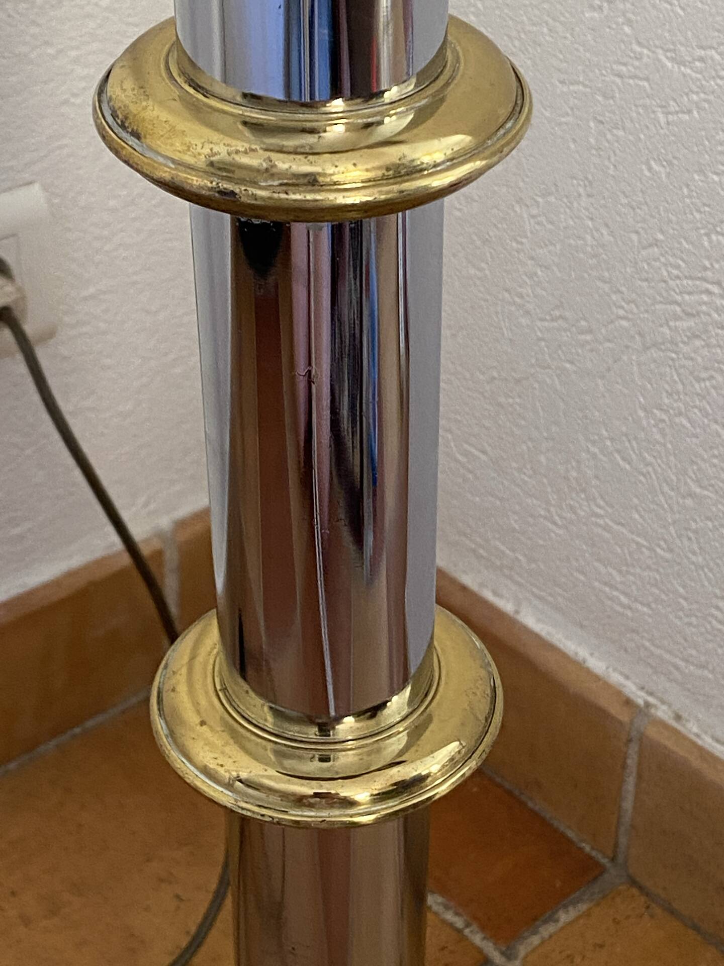 Metal and smoked glass floor lamp
