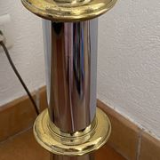Lampadaire en métal et verre fumé