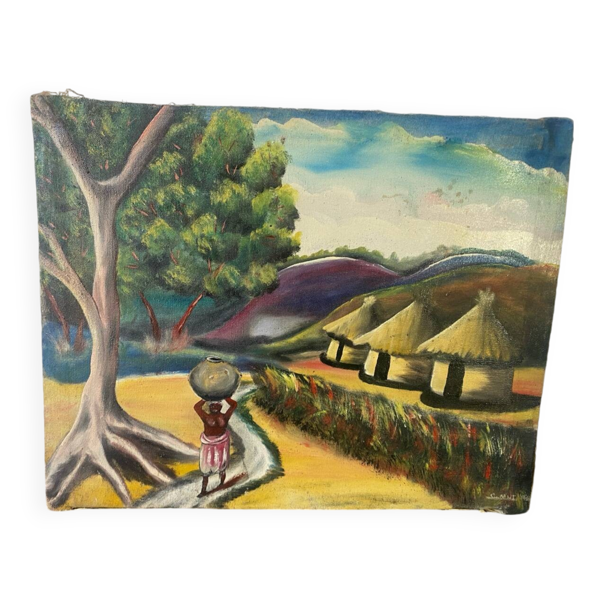 Lot of two signed African landscapes