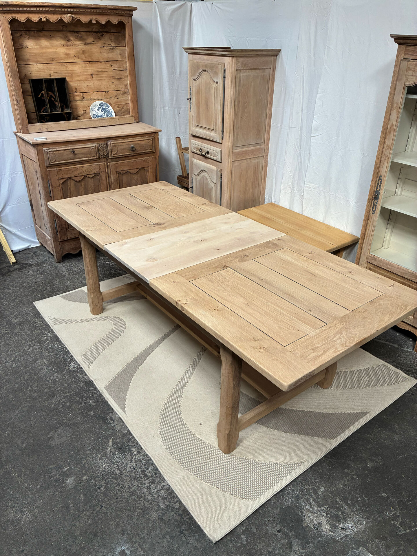 Table de ferme en chêne massif avec rallonge