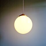 Art Deco pendant light in white opaline, 1920s-30s