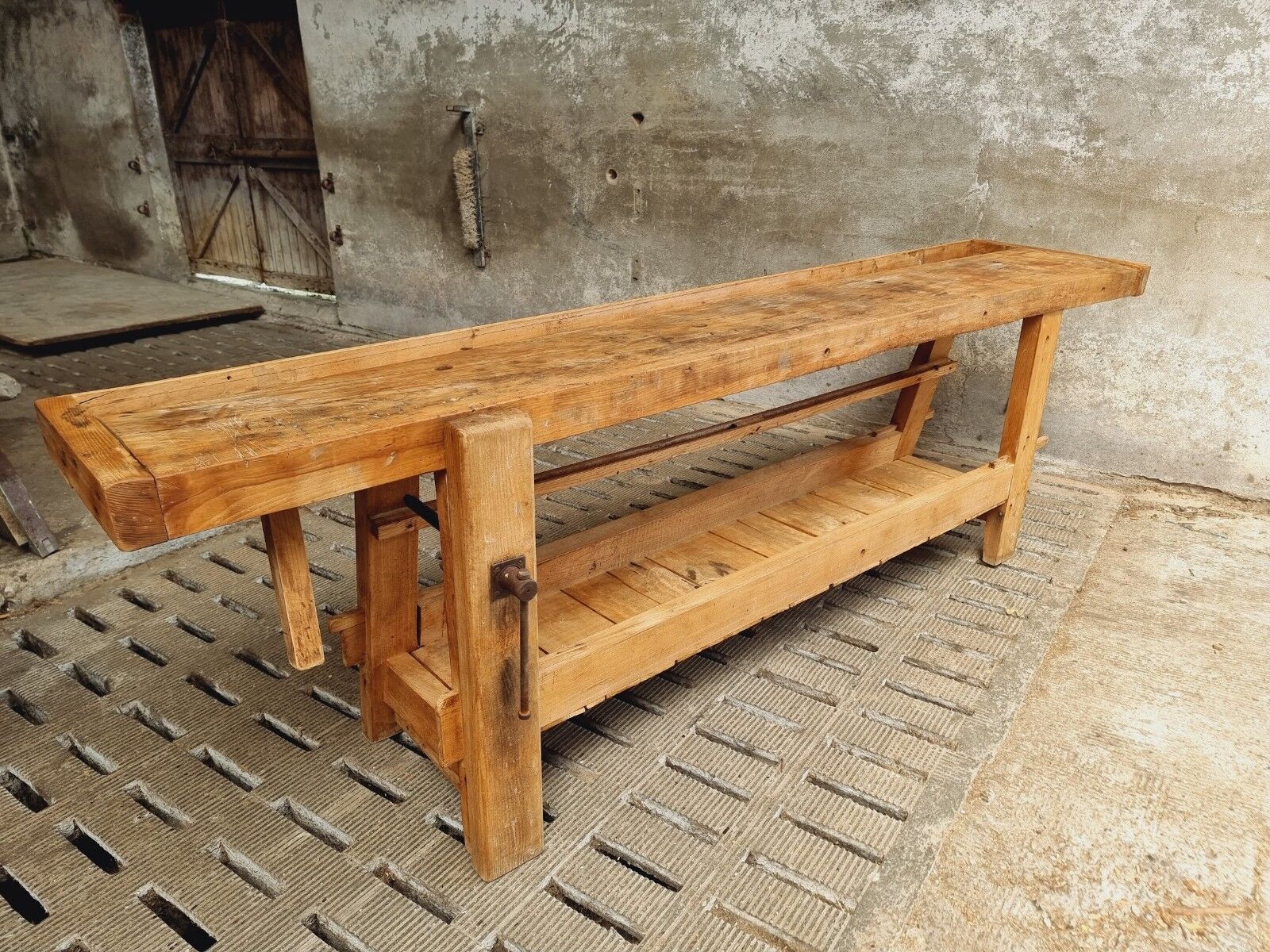 Old workbench XXL side table counter