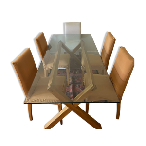 Table plateau de verre
