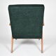 Restored compas armchair, green forest fabric, teak wood, 1960