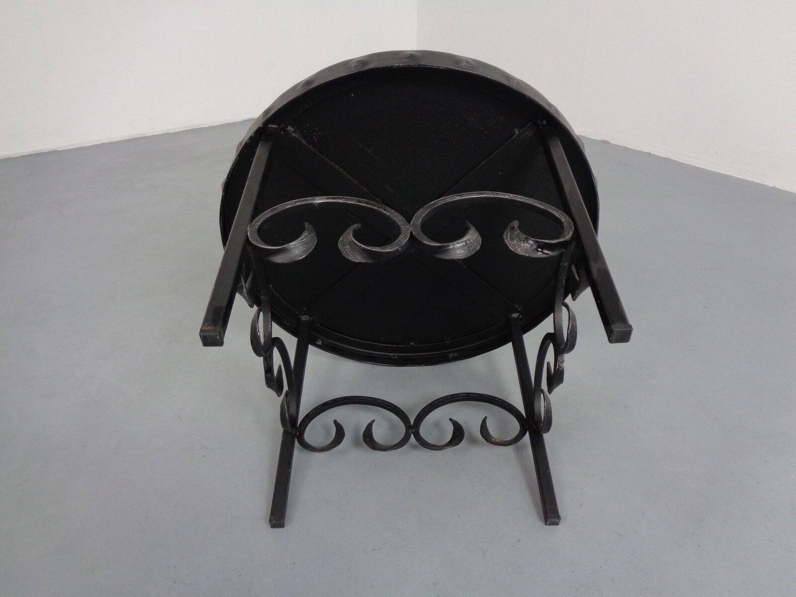 German Brutalist Side Table in Ceramic and Cast Iron, 1960s