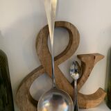 1 ladle and 1 spoon in silver