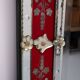 Large Vintage Venetian Red Glass Etched Wall Mirror