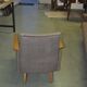 Pair of grey fabric lounge chairs with lacquered armrests and wood - 1960s