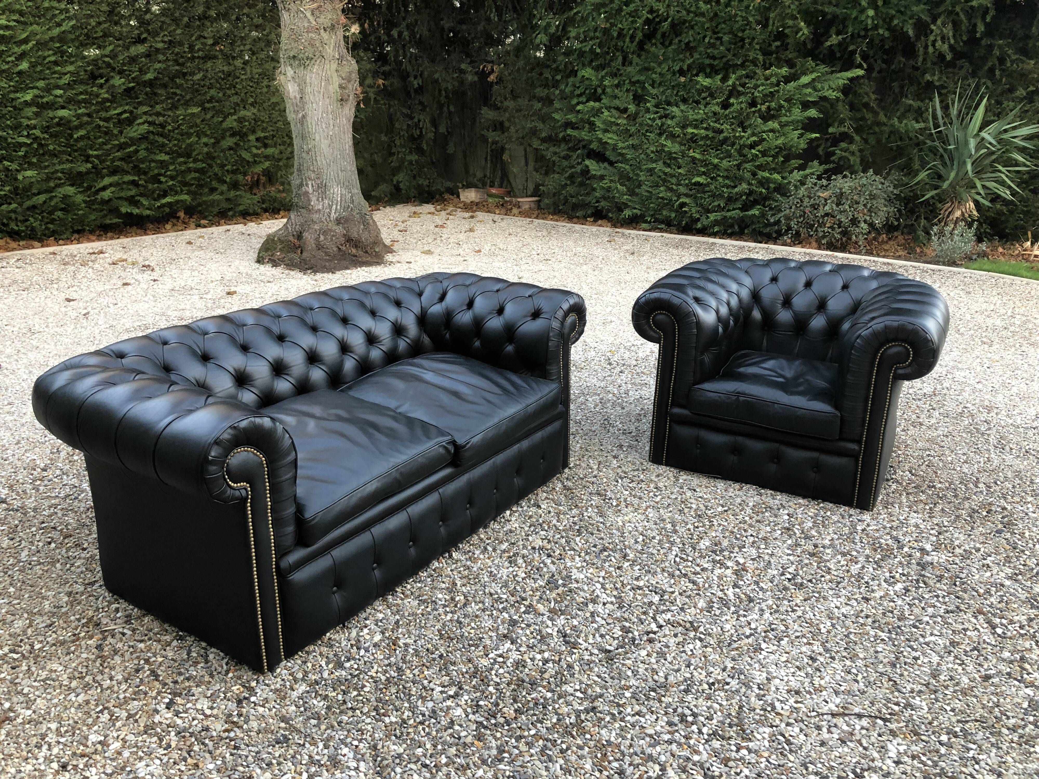 Sofa and armchair Chesterfield