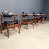Vintage Cowhorn Dining Chairs by Tijsseling Meubelfabriek, Hulmefa, 1960s,