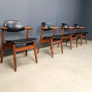 Vintage Cowhorn Dining Chairs by Tijsseling Meubelfabriek, Hulmefa, 1960s,