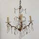 Small chandelier cage with pendants and brass frame louis XV style
