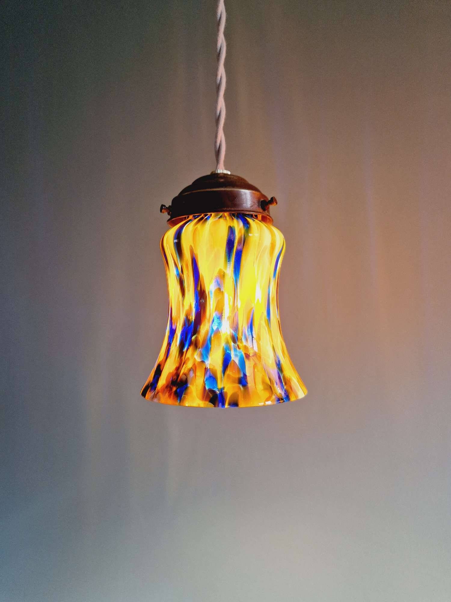 Murano glass pendant/light (2 available), mid-century
