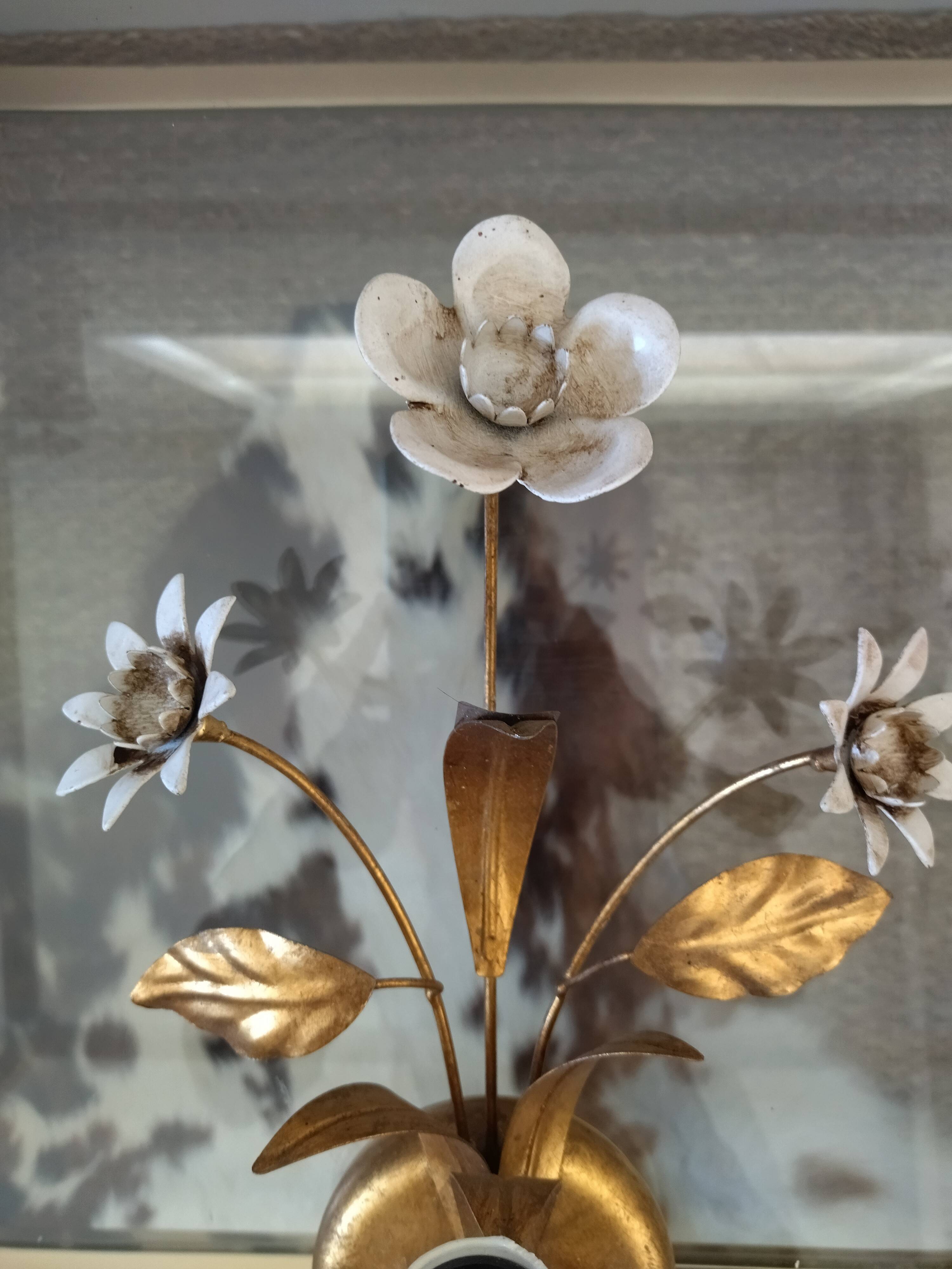 Suite of three flower wall lamps, Masca Italy