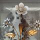 Suite of three flower wall lamps, Masca Italy