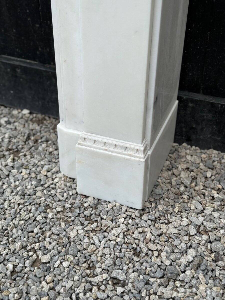 Louis XVI Style Fireplace In Carrara Marble Circa 1880