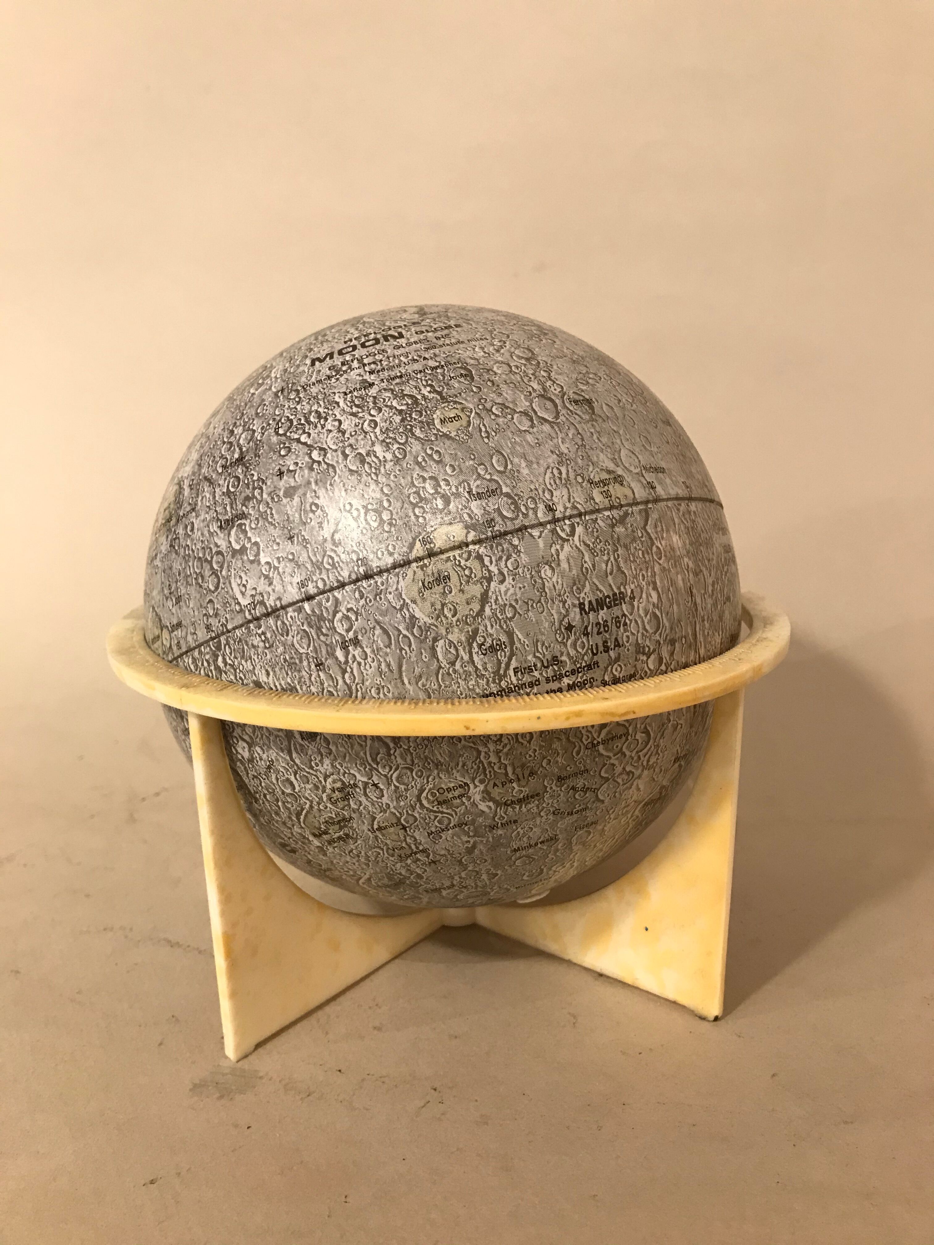 Globe terrestrial moon metal replogle world map 1969