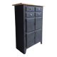 Meuble de métier ou buffet haut noir et bois