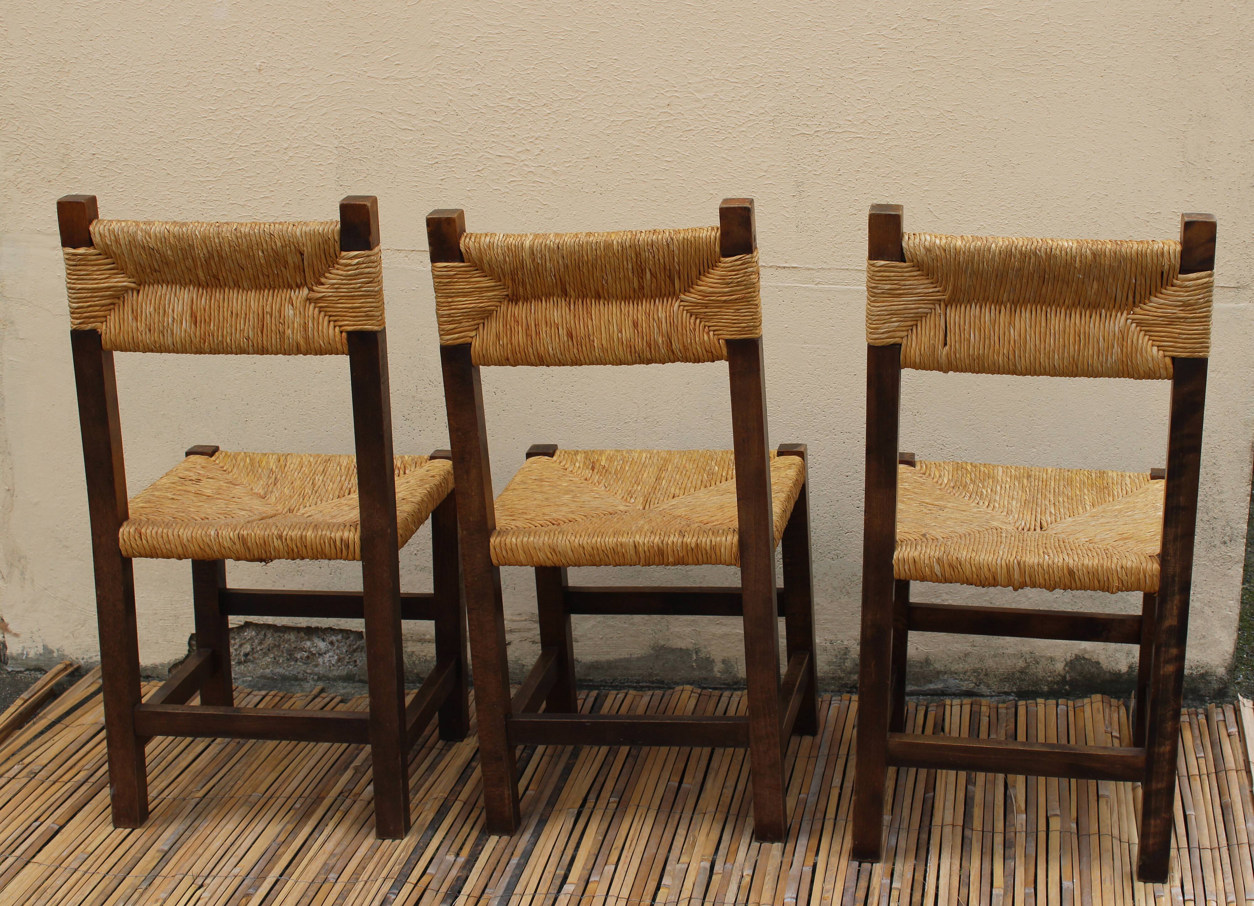 Trio of mulched chairs