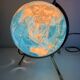 Globe  vintage 1977 terrestre verre tripode doré Taride - 28 cm