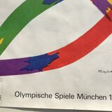 Dorazio piero (1927-2005) olympische spiele münchen, 1972. original poster