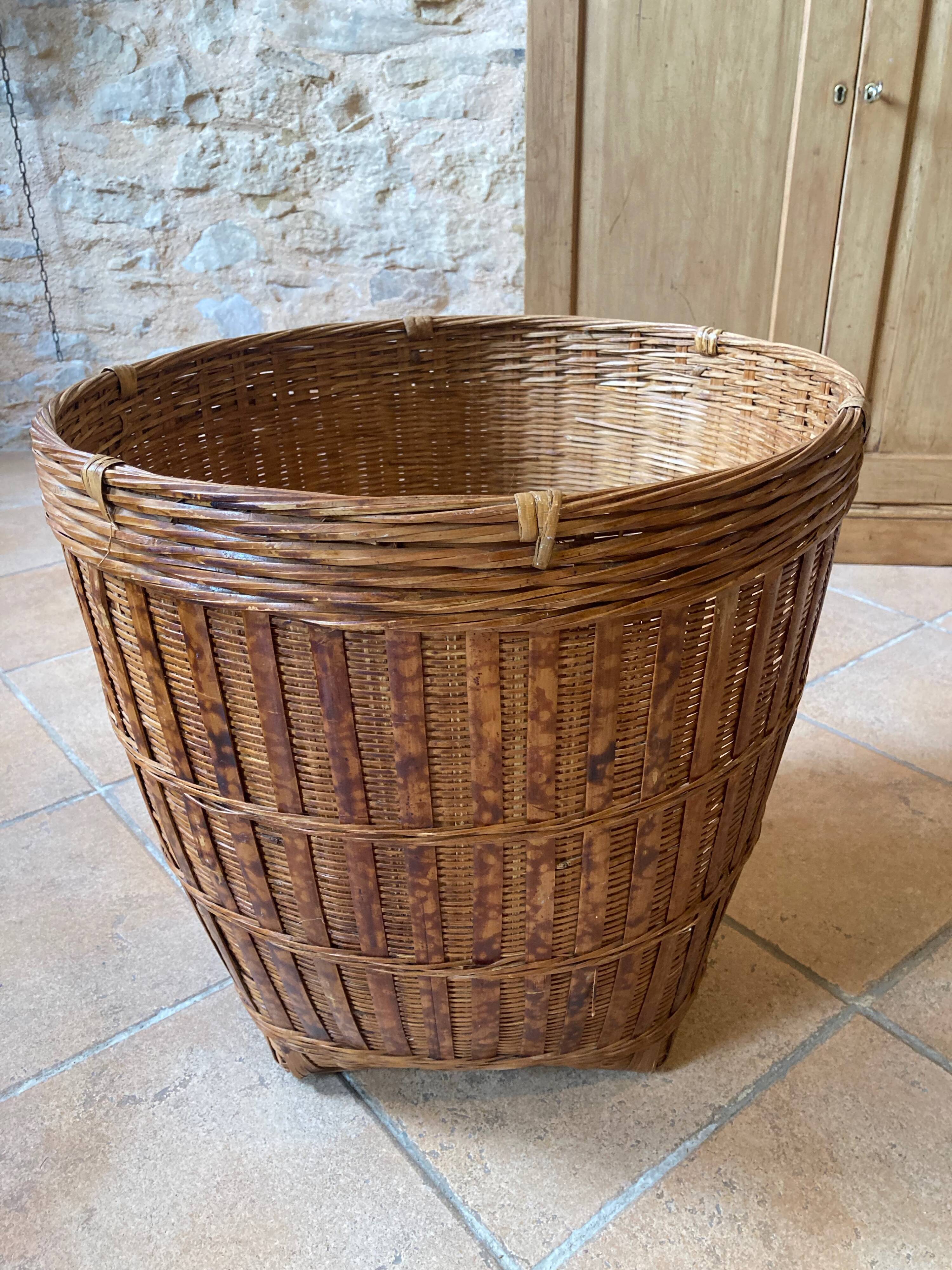 Rattan and wicker basket