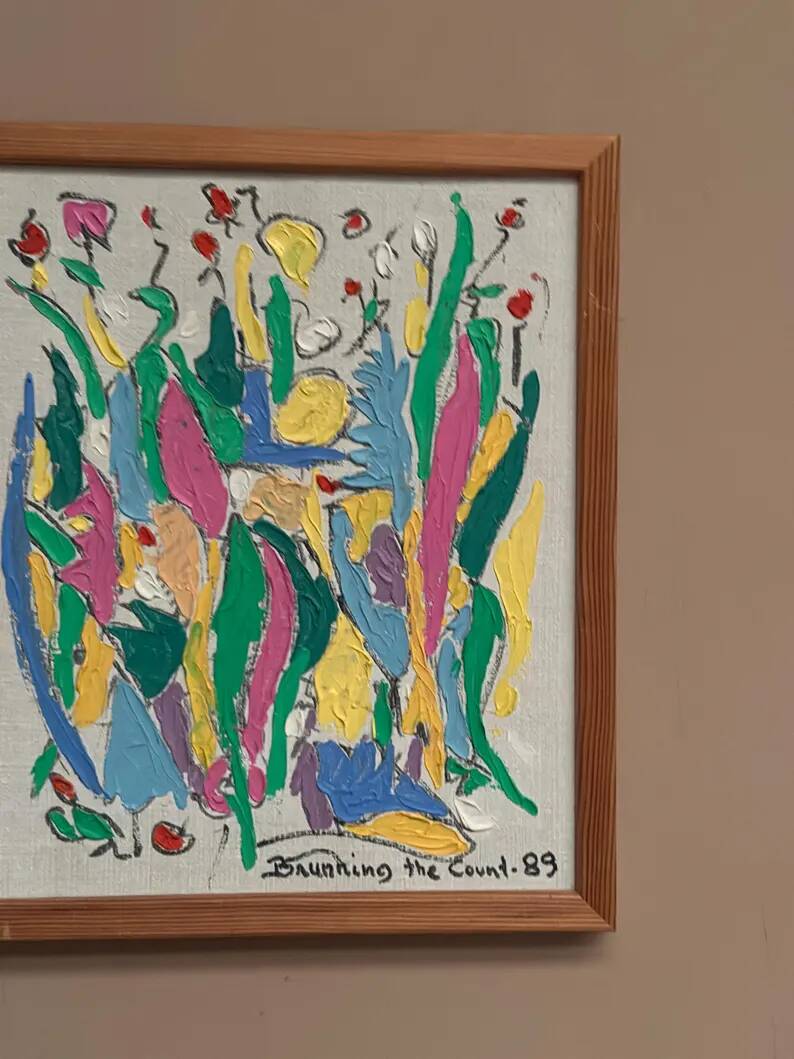 Original Swedish Oil on Canvas – “Brunning the Count ” by Leif Brünning – Dated 1989 – Vintage & Framed
