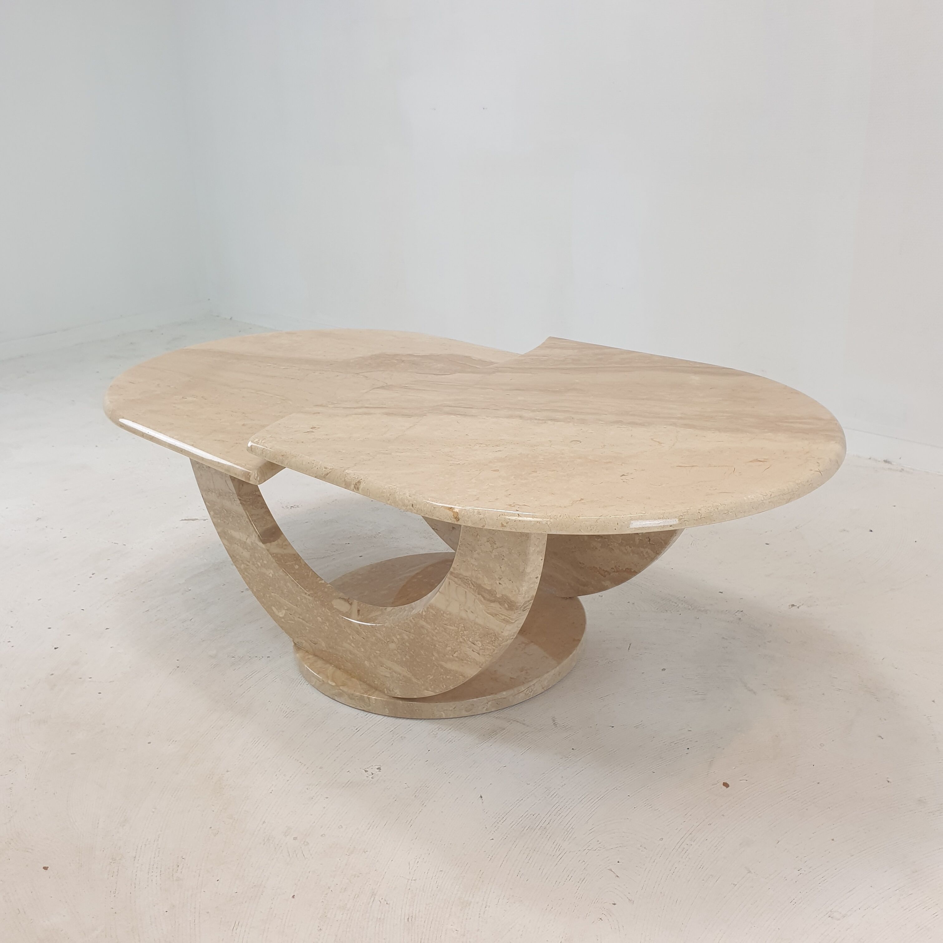 Italian travertine coffee table, 1980s