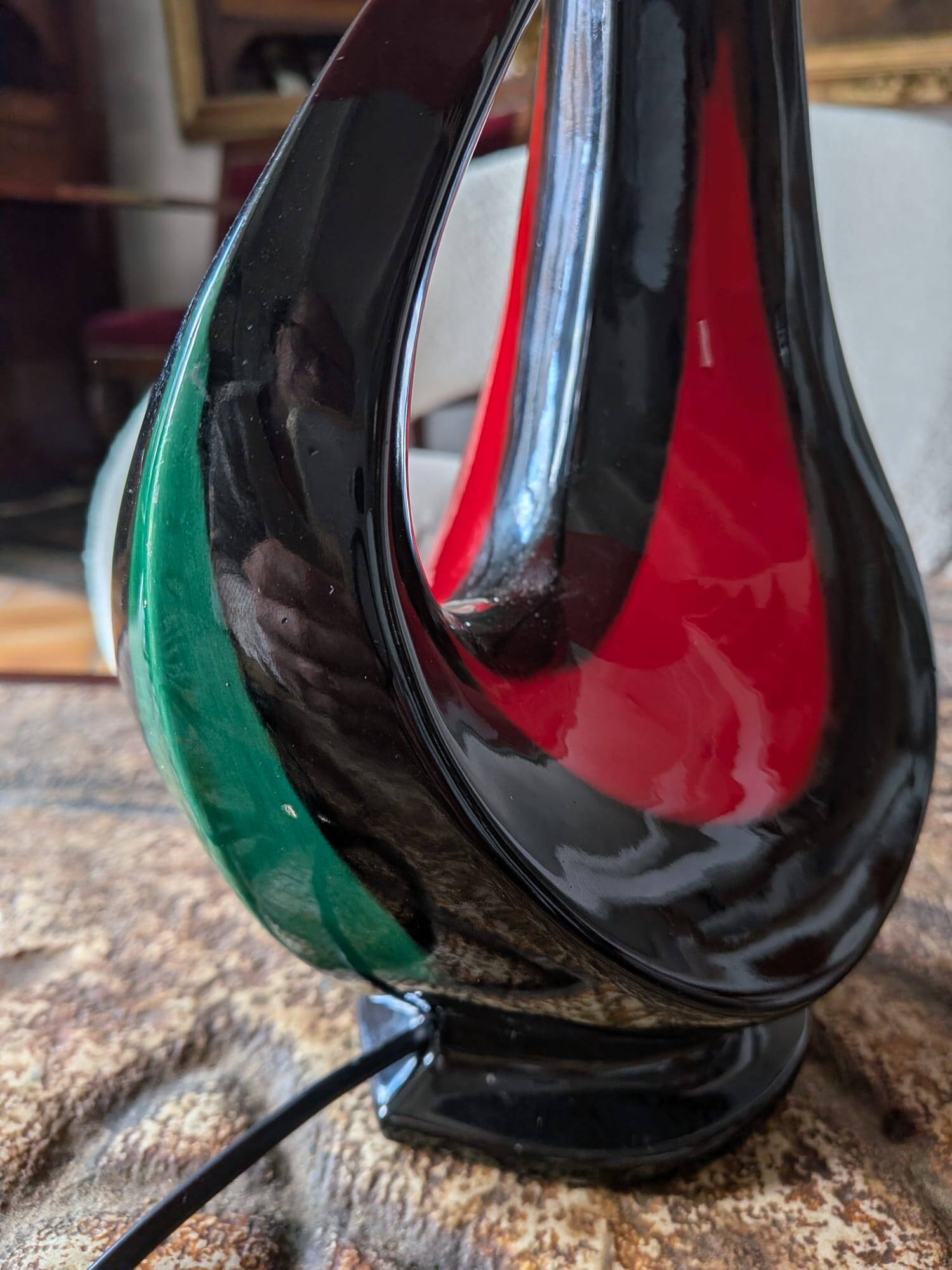 Large modernist lamp "Jamet Paris" in vintage ceramic