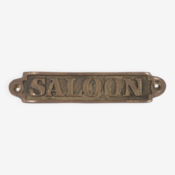 Saloon brass door plaque, 1970s