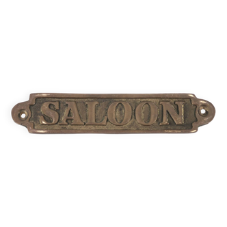 Plaque de porte en laiton Saloon, années 70