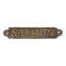 Saloon brass door plaque, 1970s