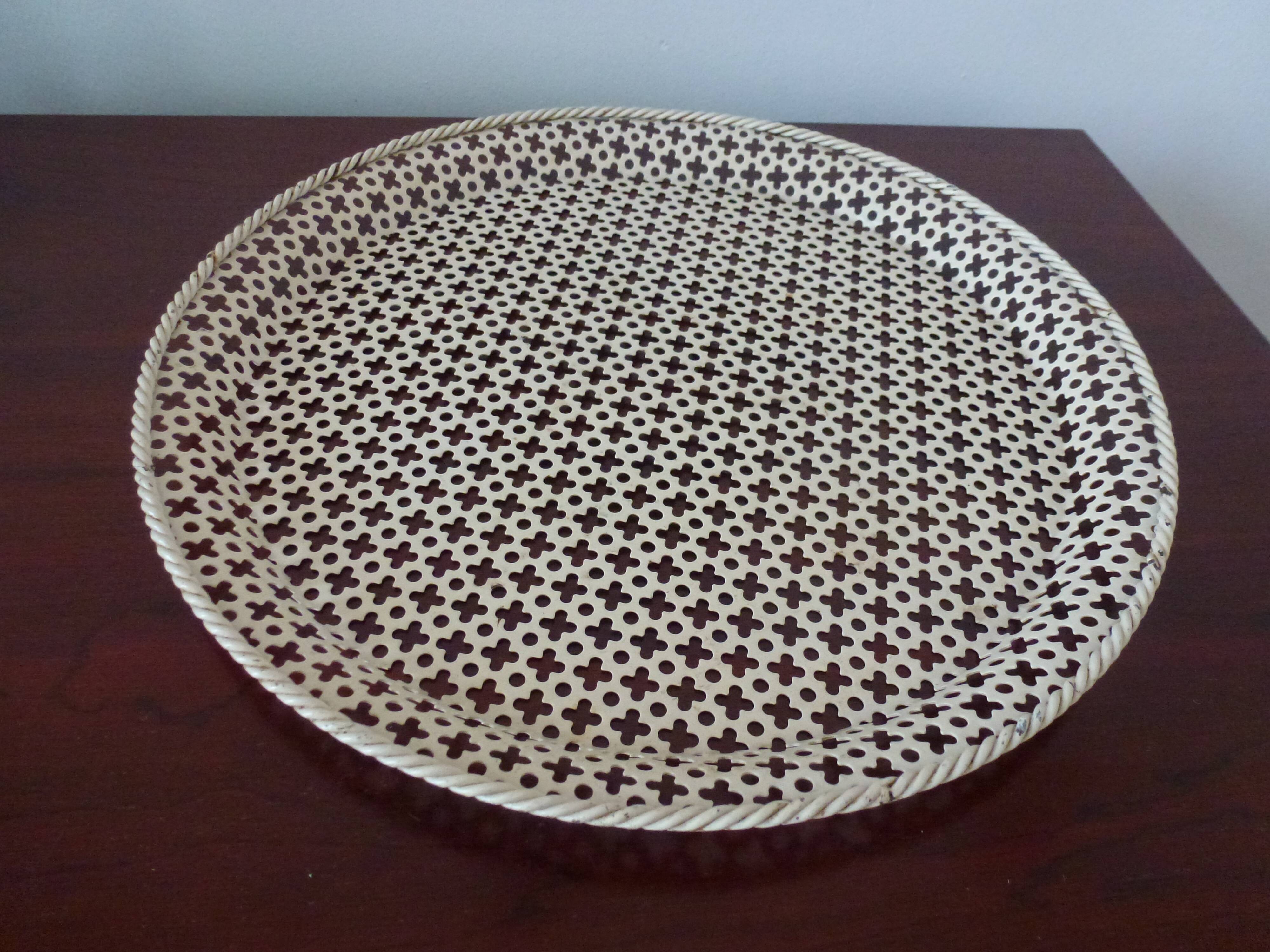 Perforated metal tray Mathieu Mategot 34cm