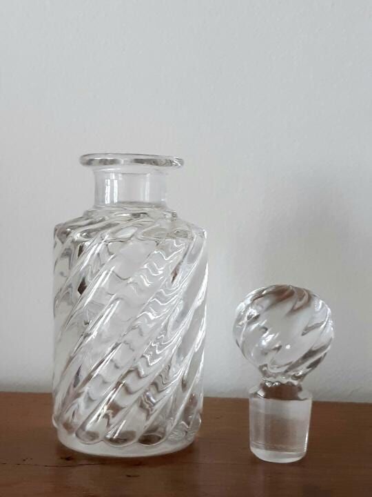 Trio de flacons cristal Baccarat modèle Bambou , vers 1910